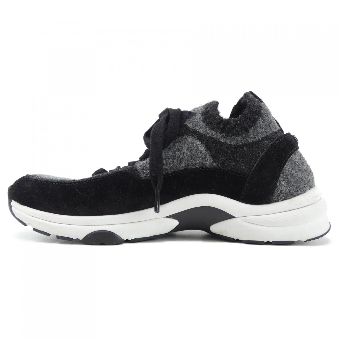Chanel G38750B14071 Knit Suede Calfskin Sneakers