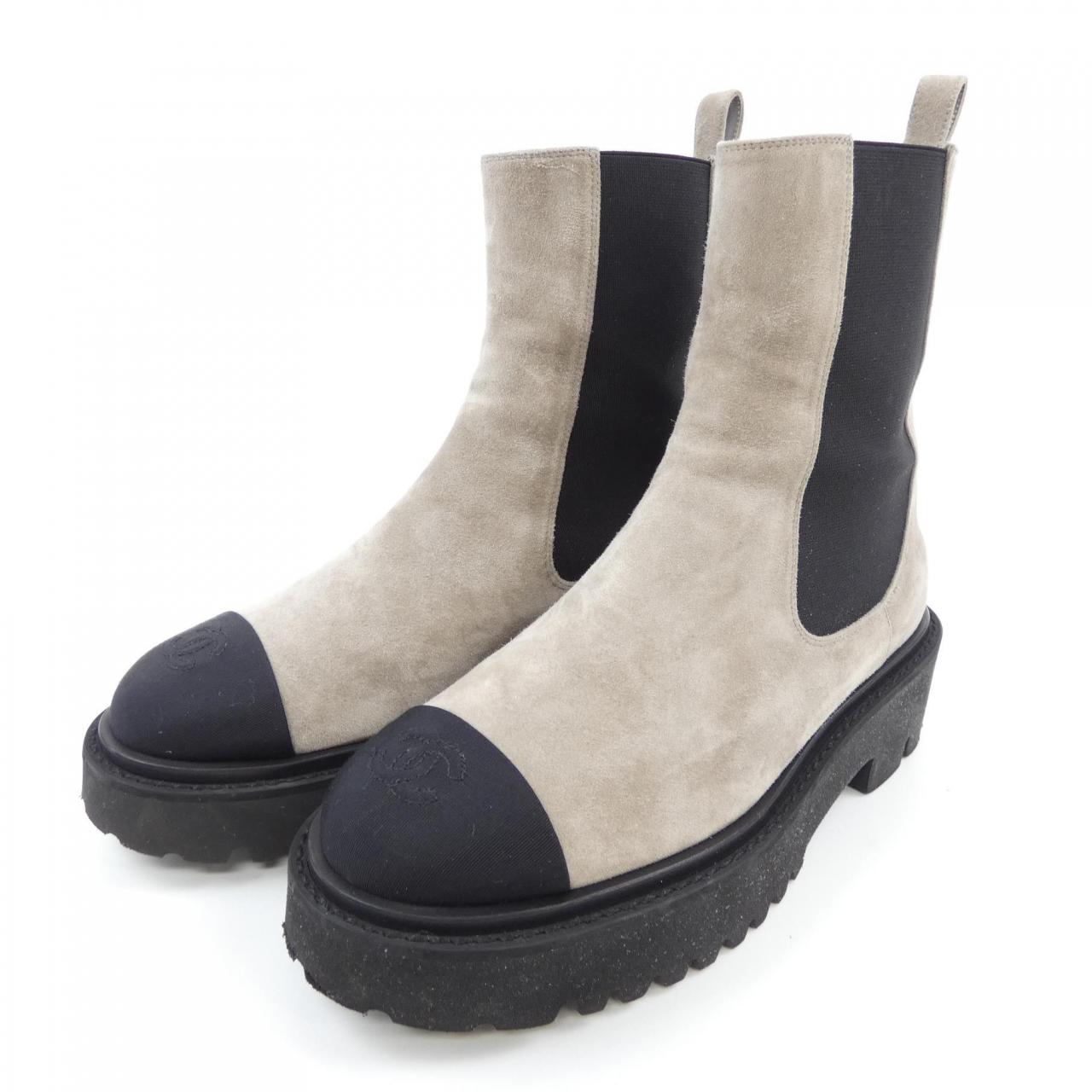 Chanel G38218Y56302 Suede Calfskin & Grosgrain Boots