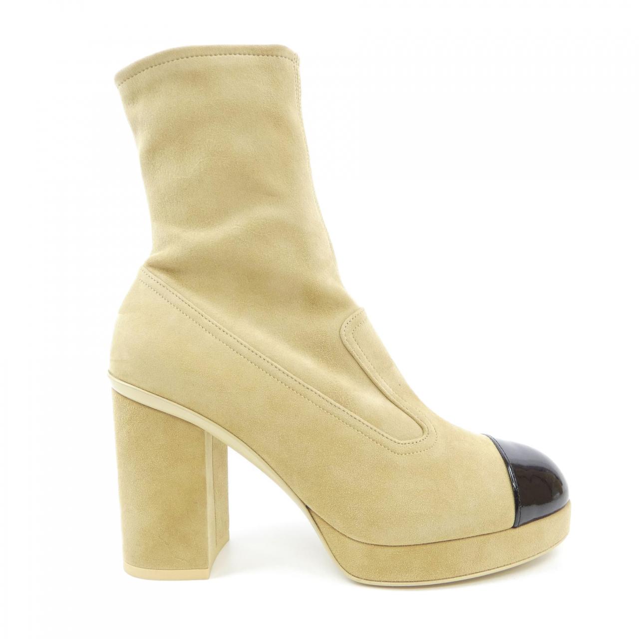 Chanel G45195B13944 Suede Kidskin Patent Calfskin Boots