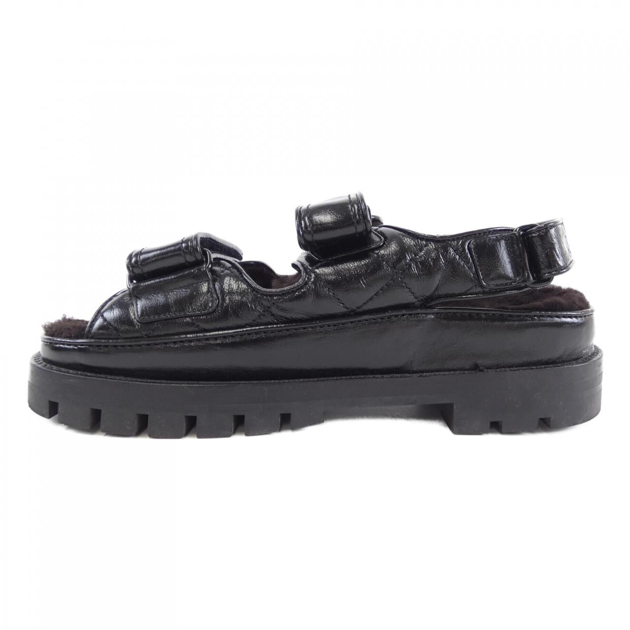 Chanel G45291B14457 Shiny Calfskin Knit Sandals