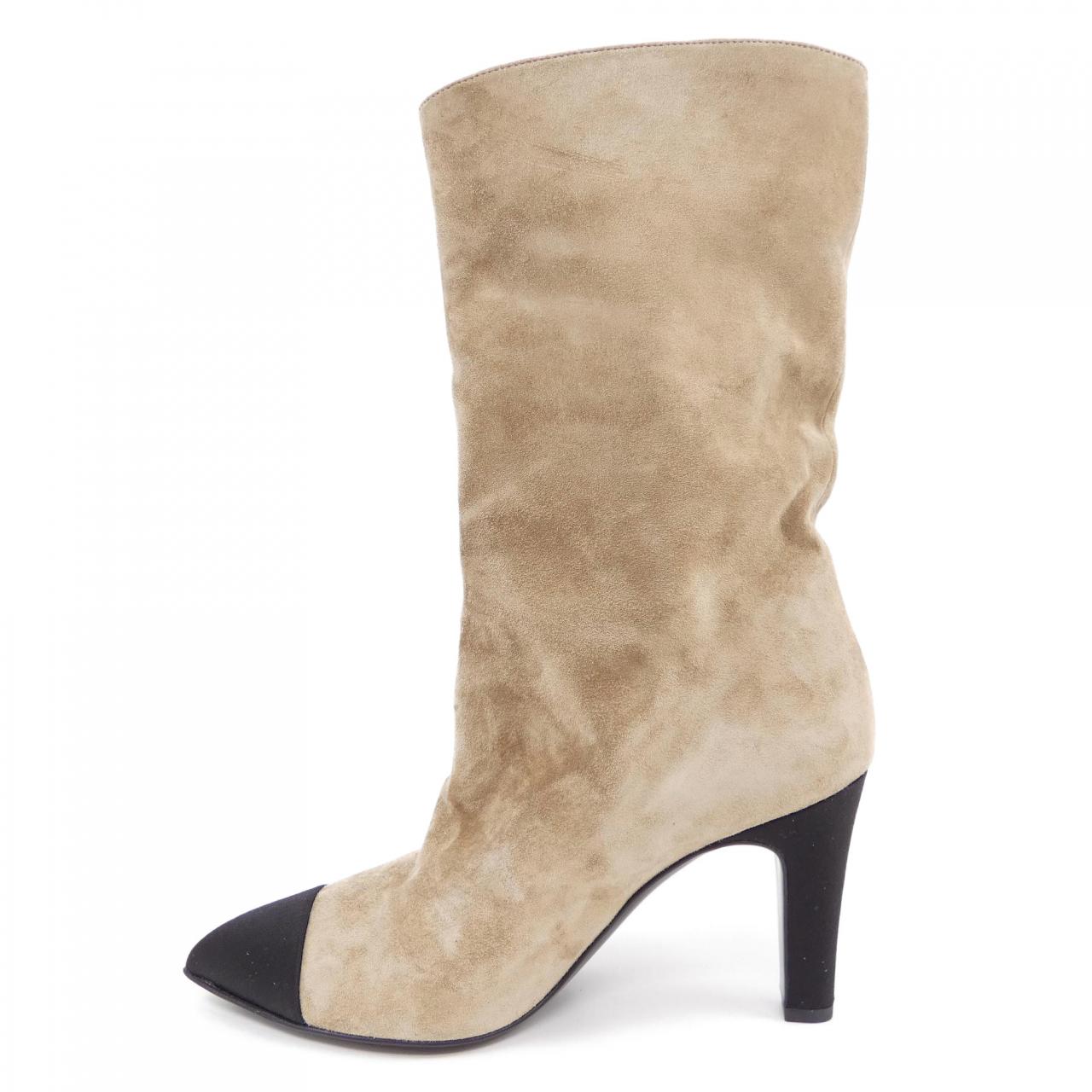 Chanel G33119Y51214 Suede Calfskin Satin Boots