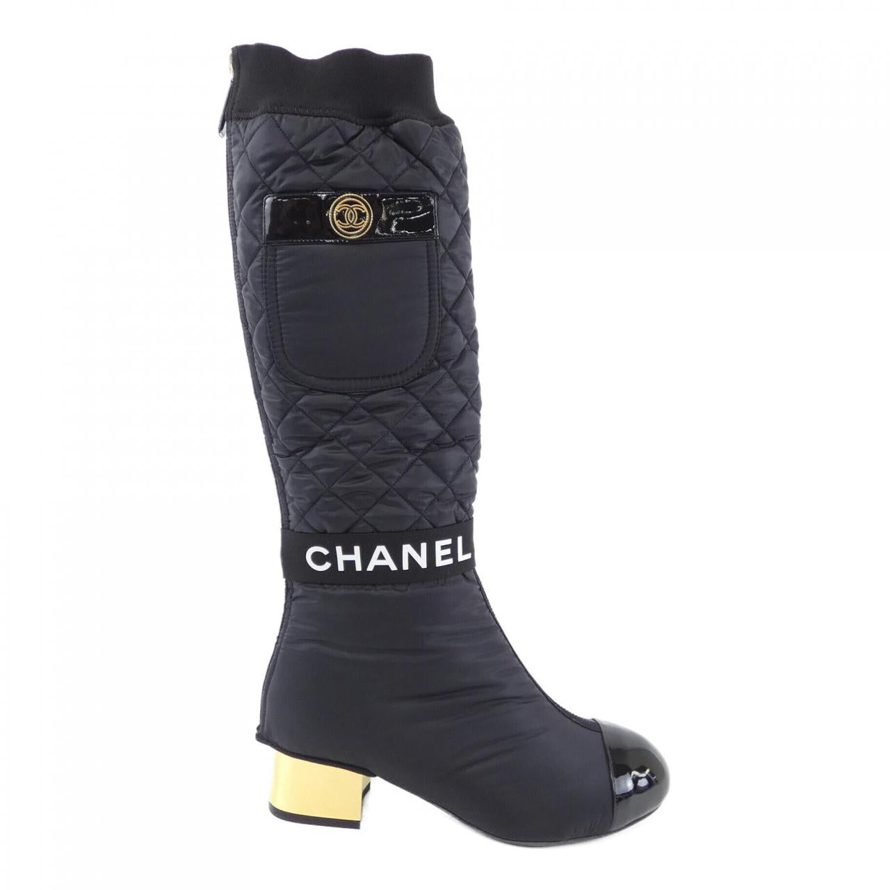 Chanel G38428Y55553 Lambskin Patent Calfskin Boots