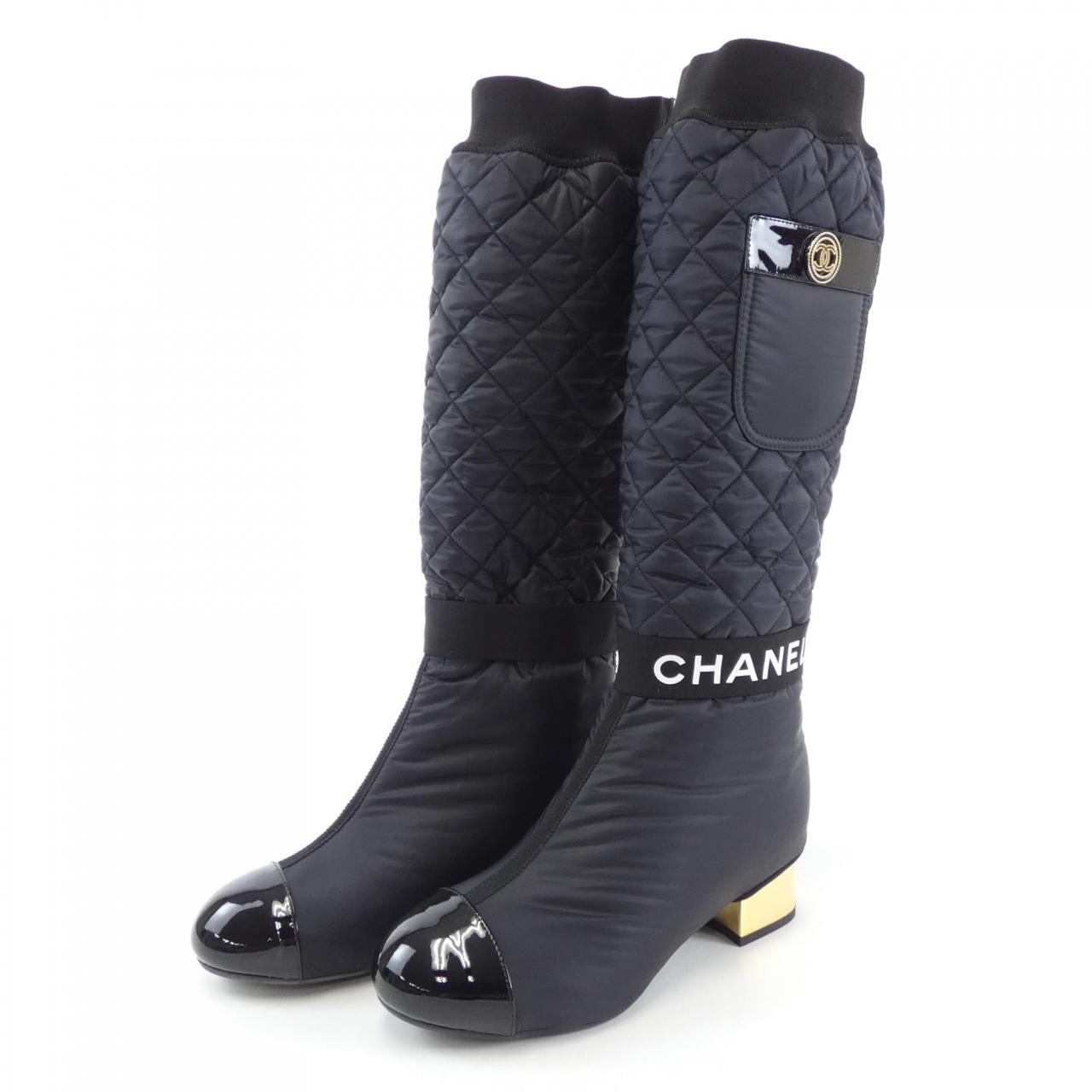 Chanel G38428Y55553 Lambskin Patent Calfskin Boots