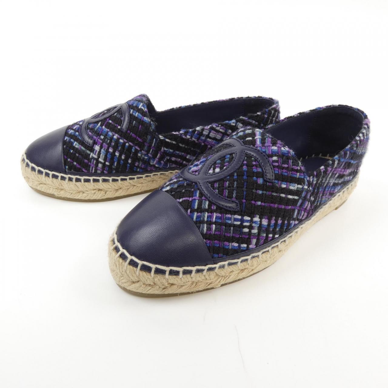 Chanel G29762B14090 Wool Tweed&Lambskin Shoes