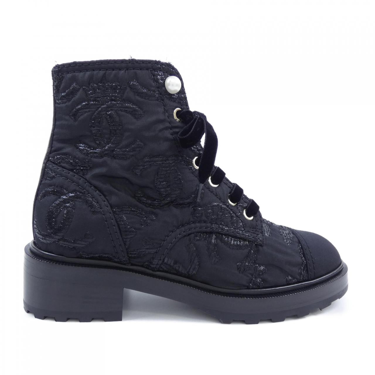 Chanel G35154Y55332 Tweed Grogram Boots