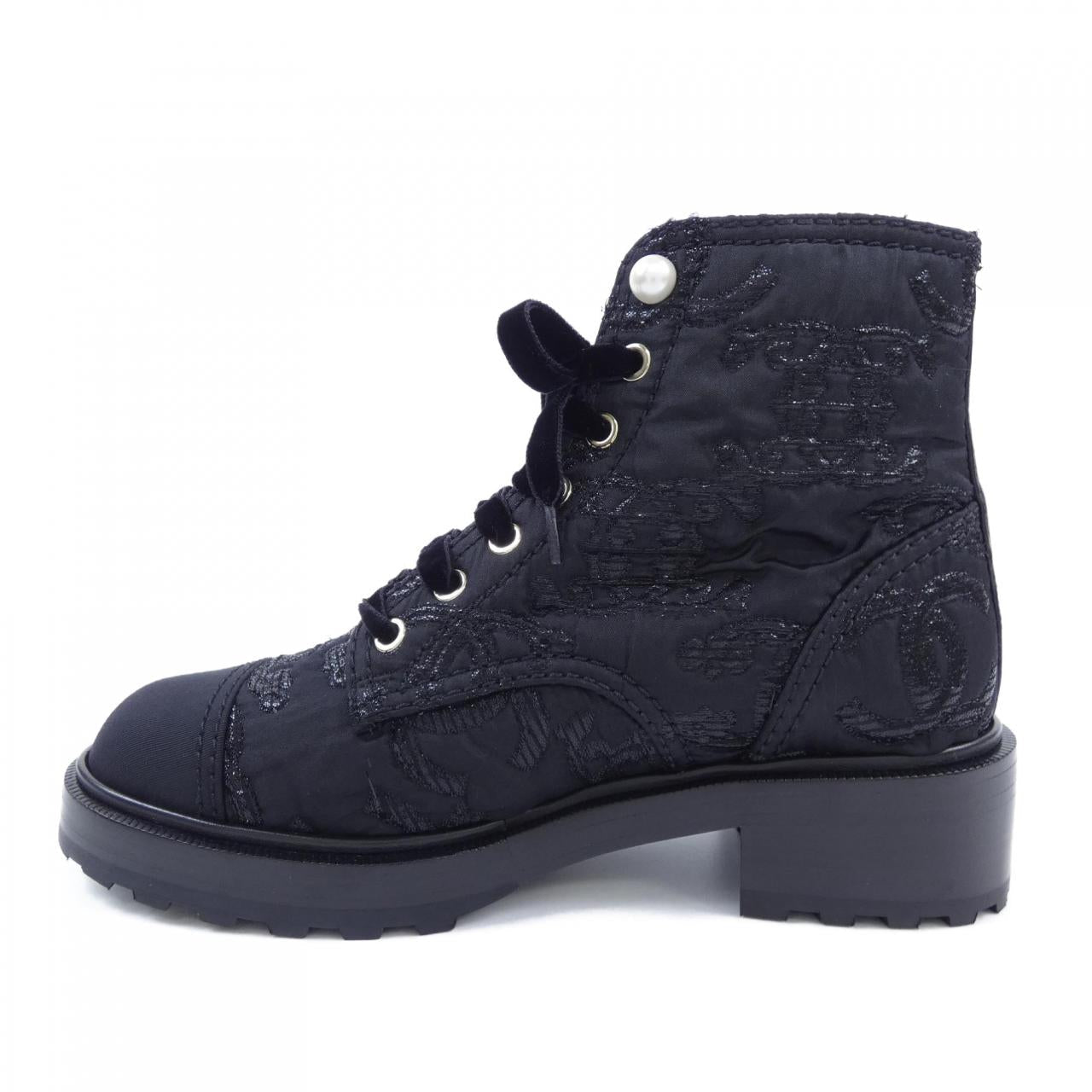 Chanel G35154Y55332 Tweed Grogram Boots