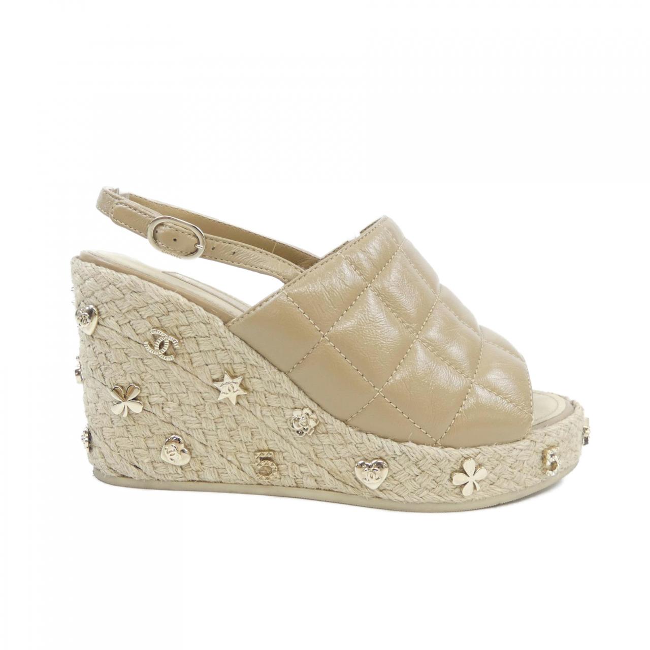 Chanel G45629B16444 Shiny Lambskin Sandals