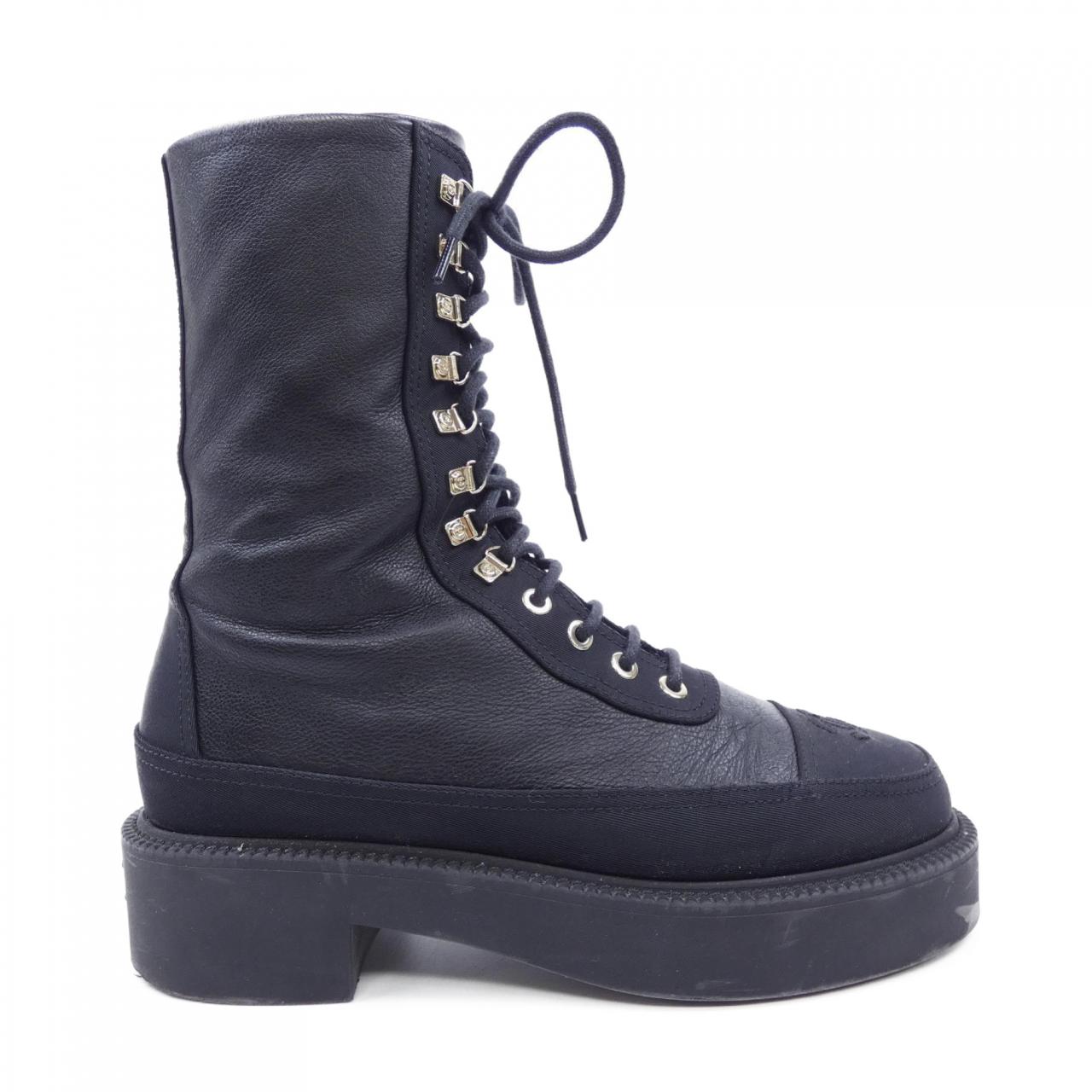 Chanel G38086Y55461 Calfskin & Grosgrain Boots