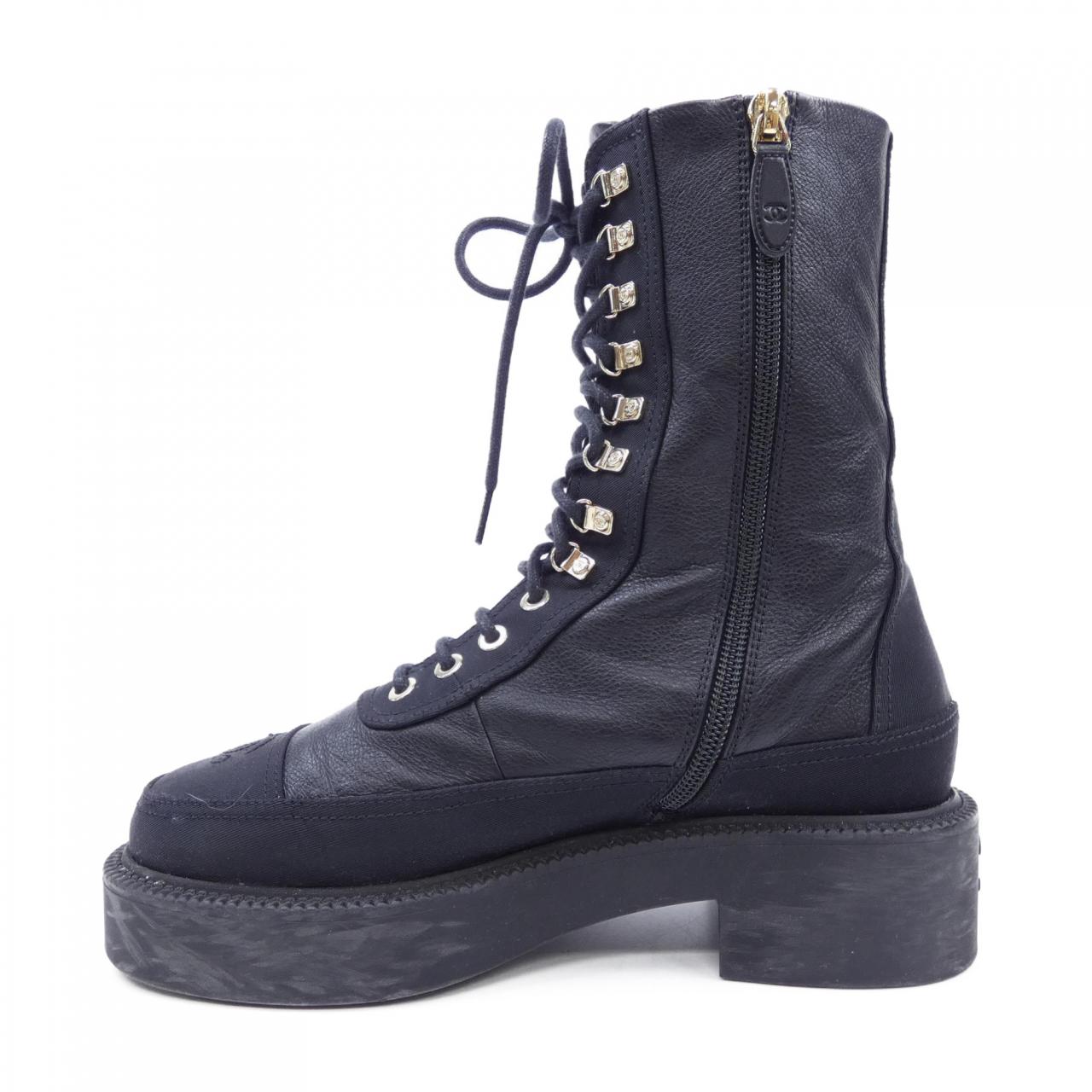 Chanel G38086Y55461 Calfskin & Grosgrain Boots