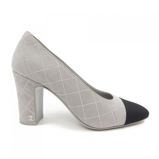 Chanel G46206B19042 Suede Goatskin & Grosgrain Pumps