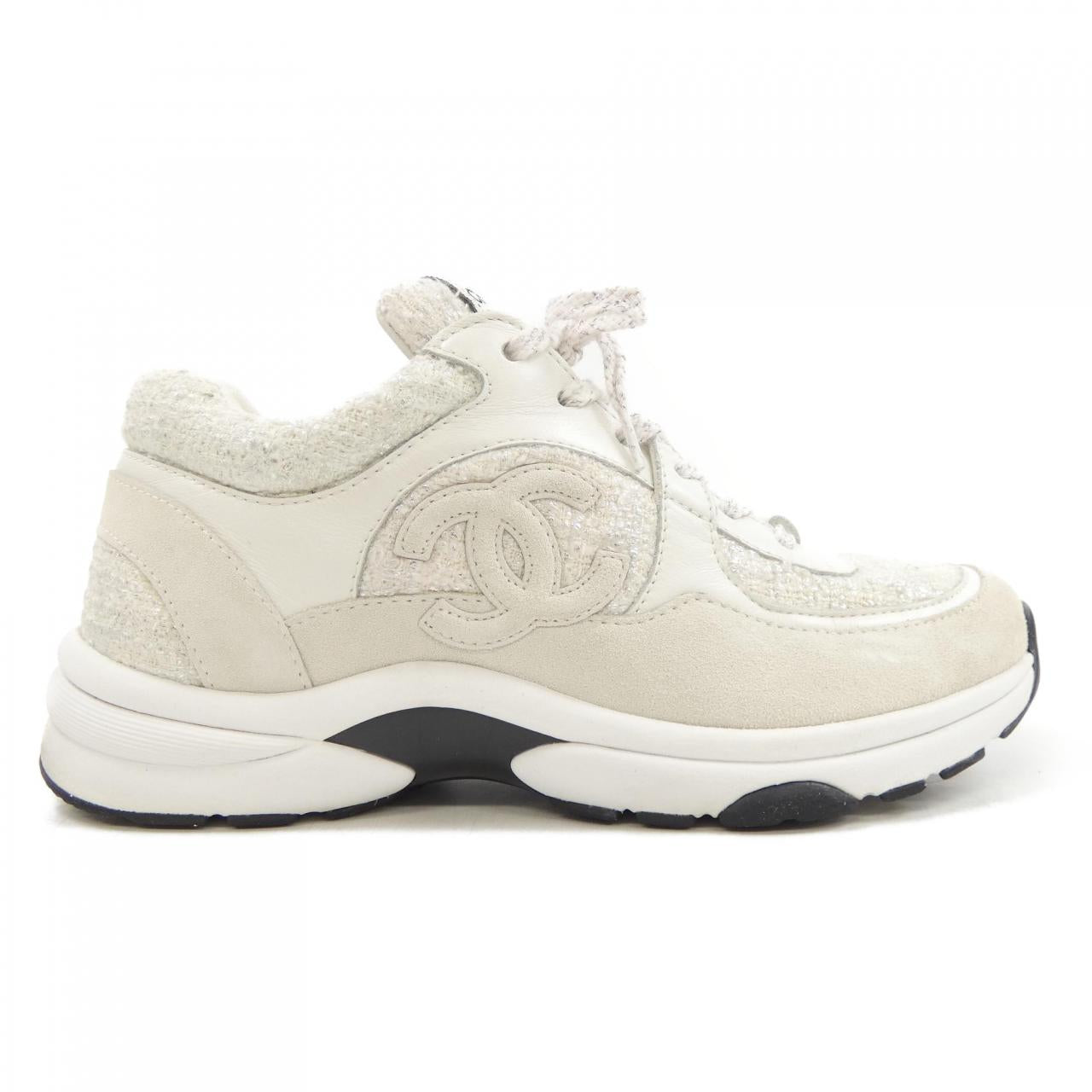 Chanel G38299Y56629 Cotton Tweed Suede Sneakers