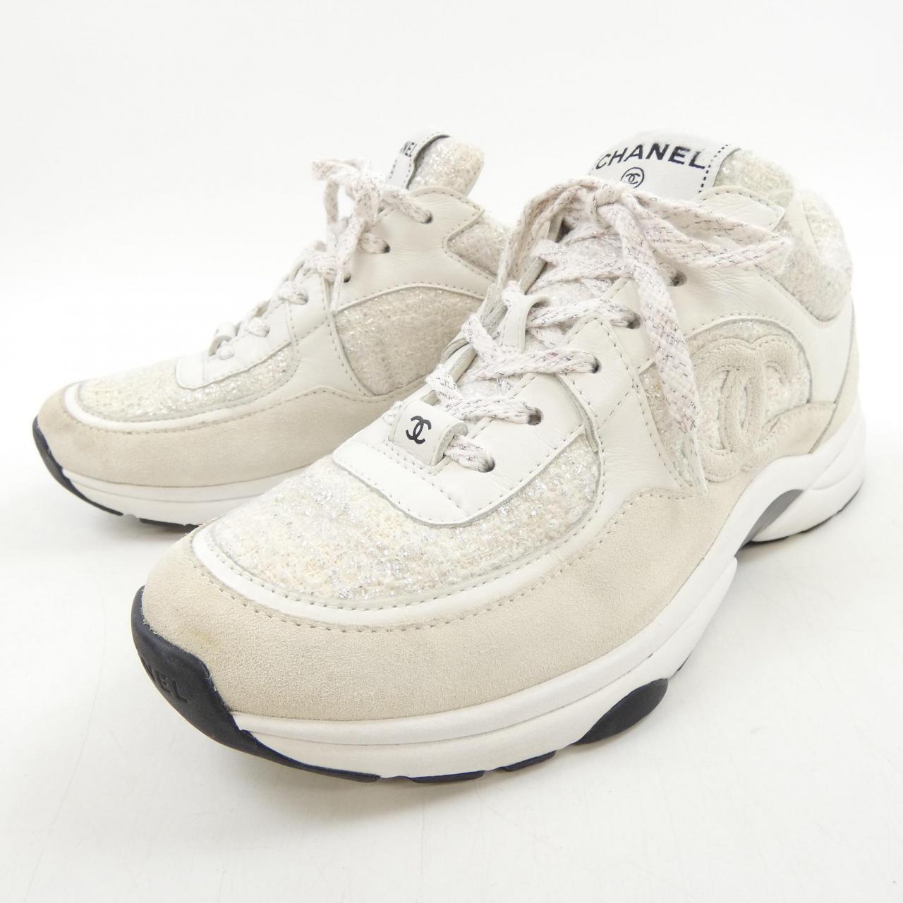 Chanel G38299Y56629 Cotton Tweed Suede Sneakers