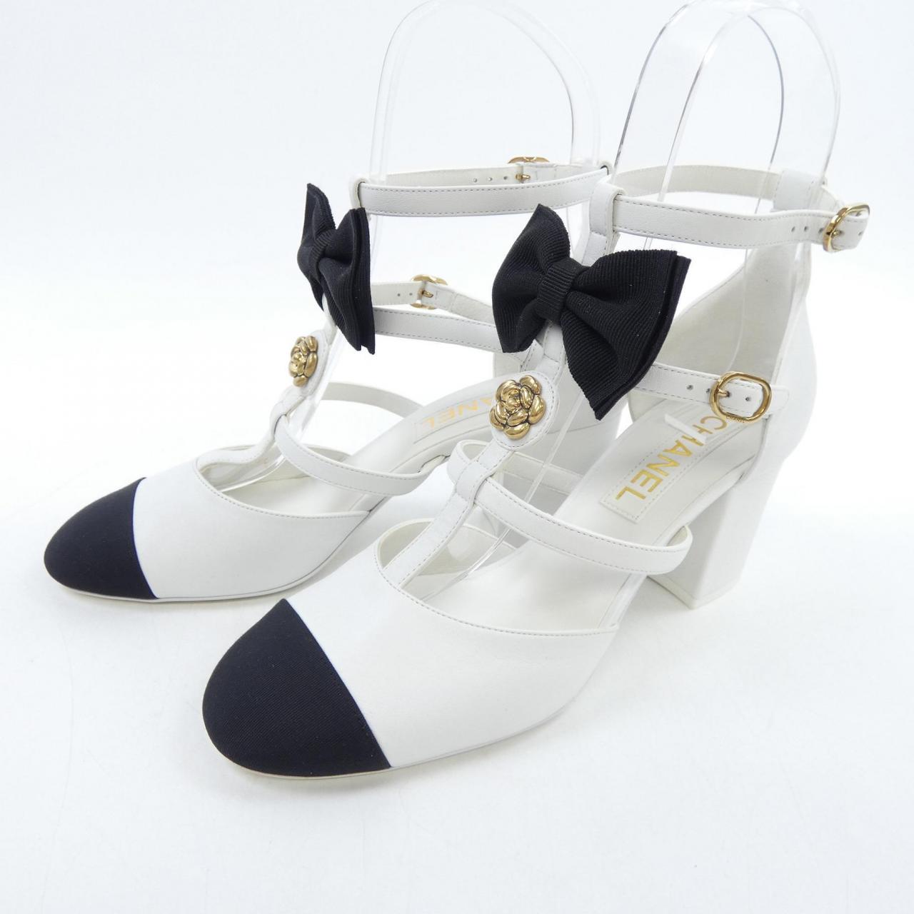 Chanel G45534B16052 Lambskin Grosgrain Sandals