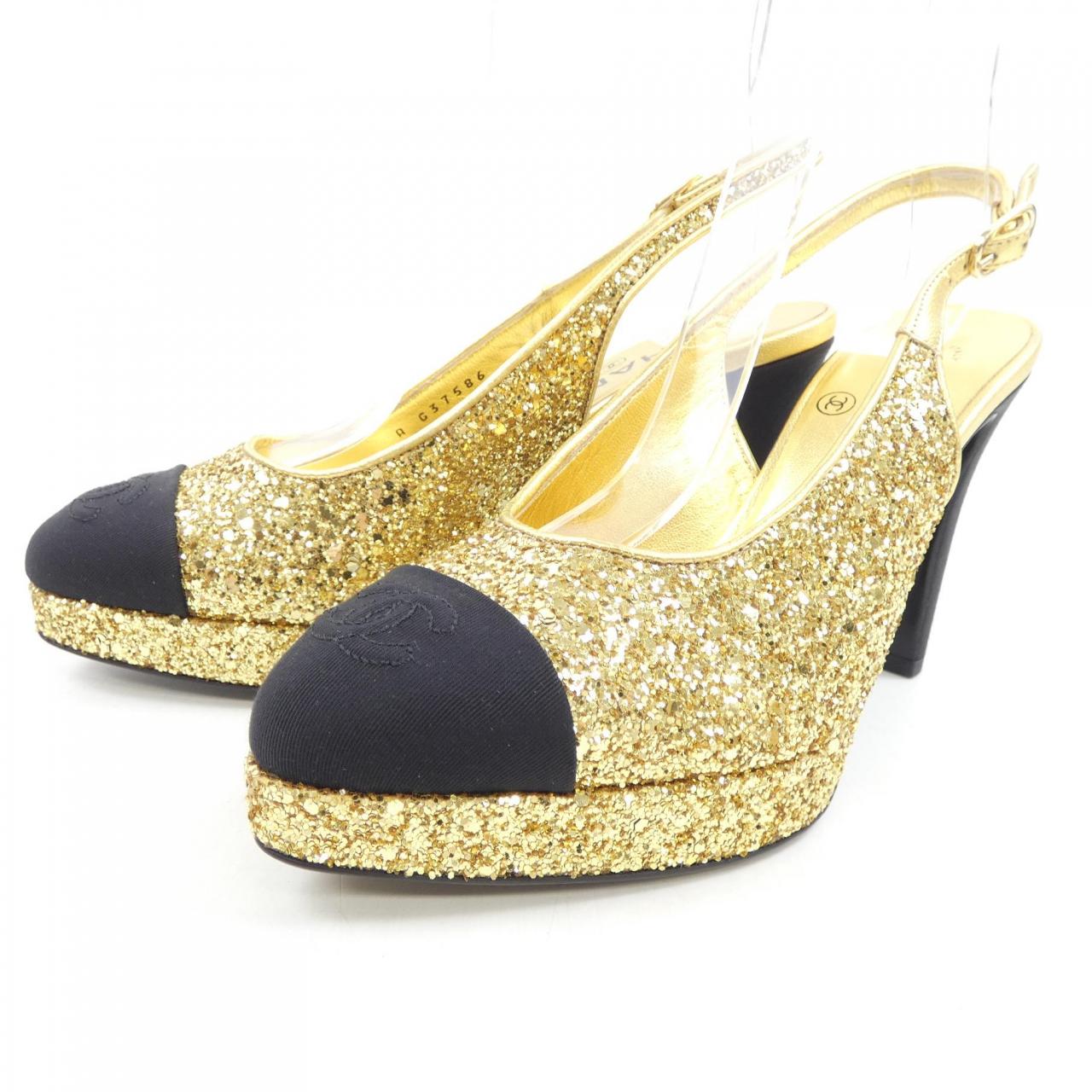 Chanel G37586Y55350 Glitter & Grosgrain Pumps