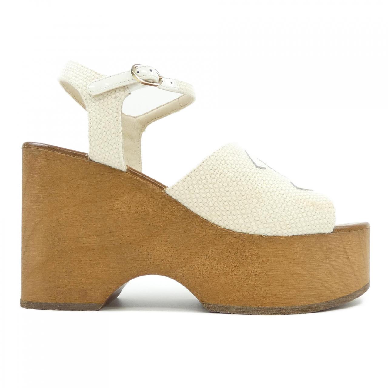 Chanel G45555B15714 Fabric Patent Calfskin Sandals
