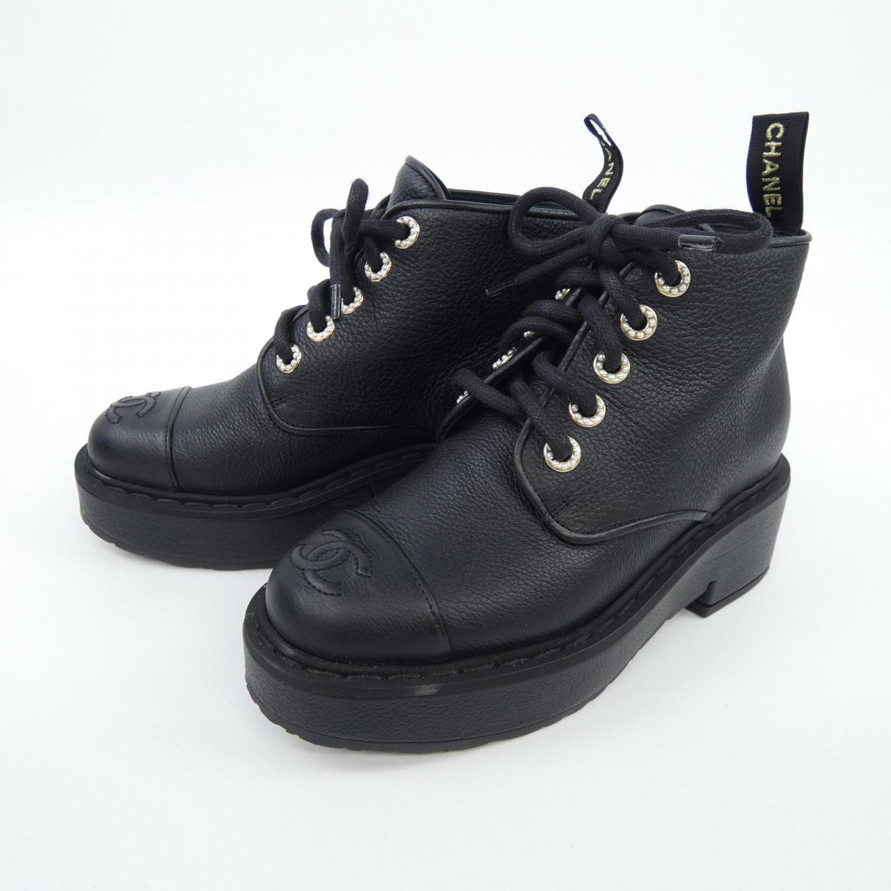 Chanel Lace Up Buffalo Boots