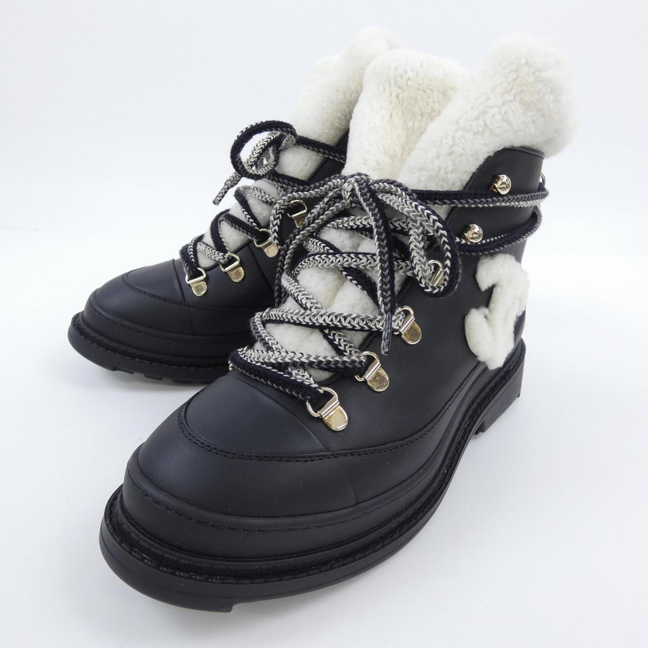 Chanel G35376Y53519 Calfskin Shearling Boots