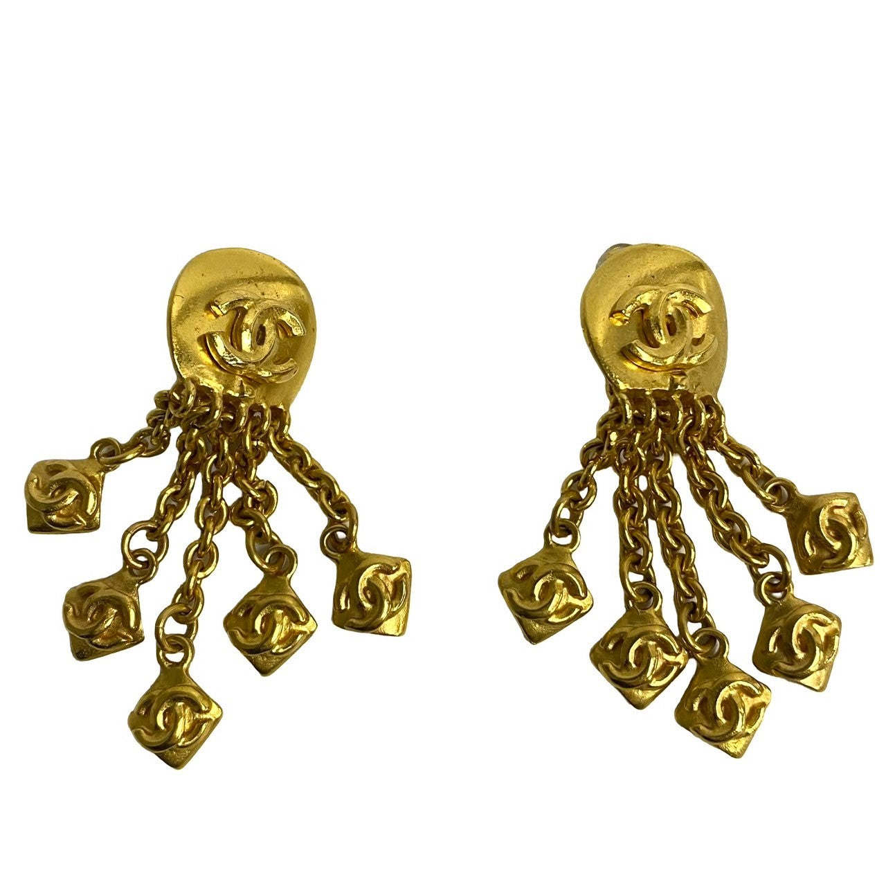 CHANEL Earring Gold Plated gold COCO Mark Women