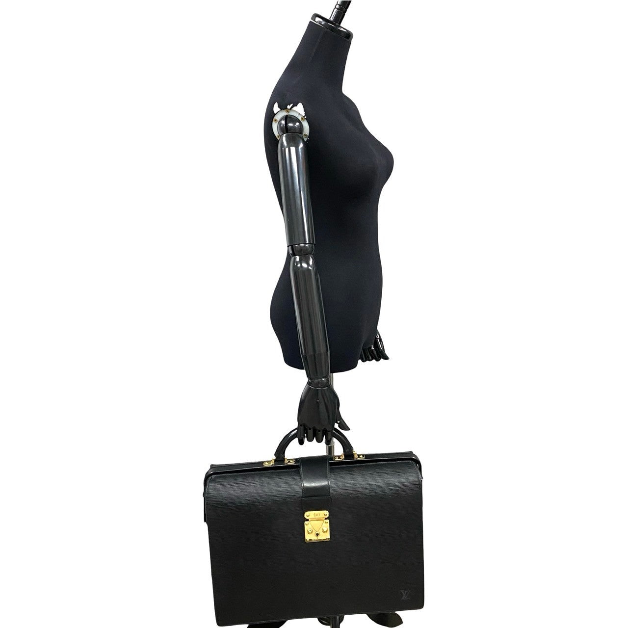 LOUIS VUITTON Business bag Epi Leather black Epi Servette Fermoir mens  d