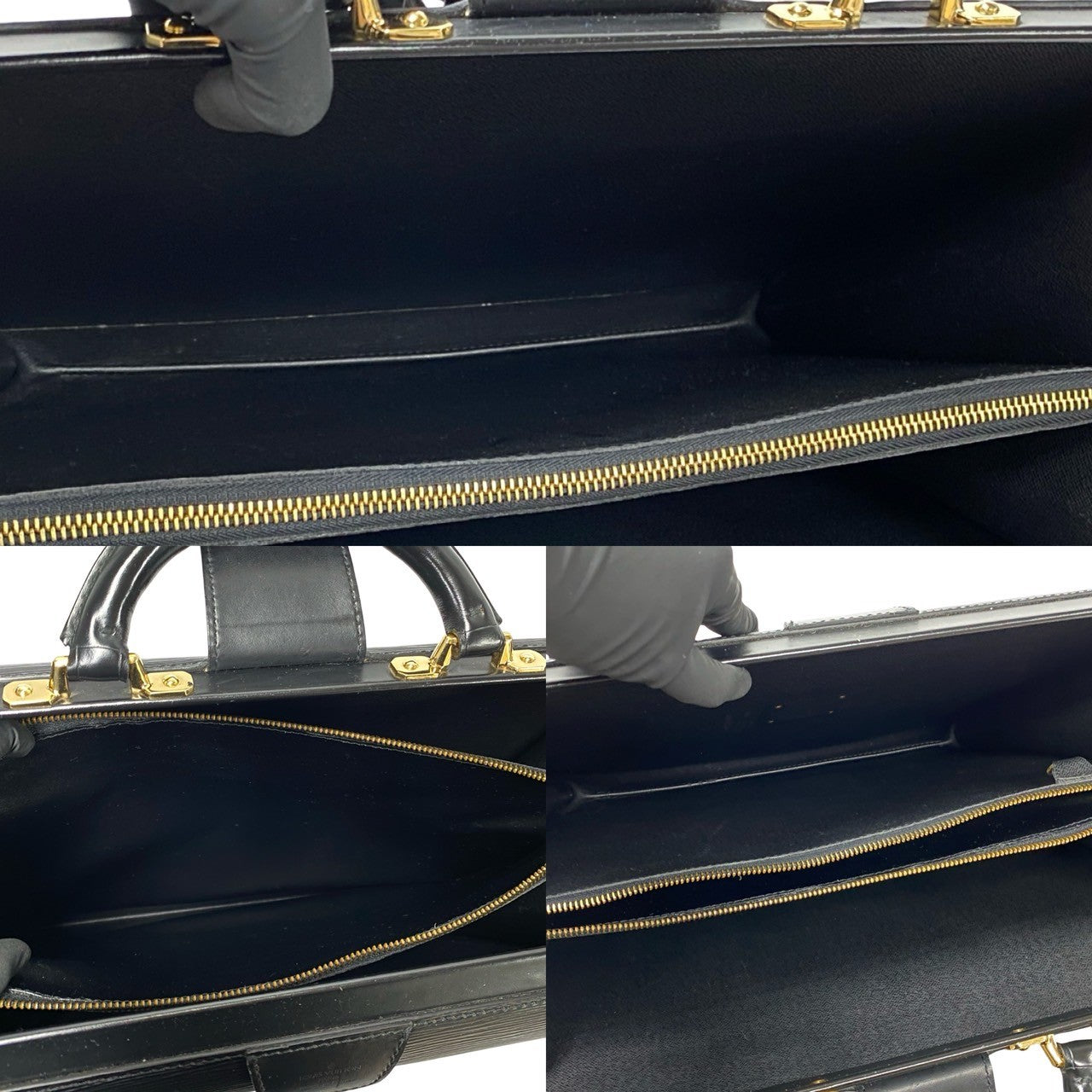 LOUIS VUITTON Business bag Epi Leather black Epi Servette Fermoir mens  d