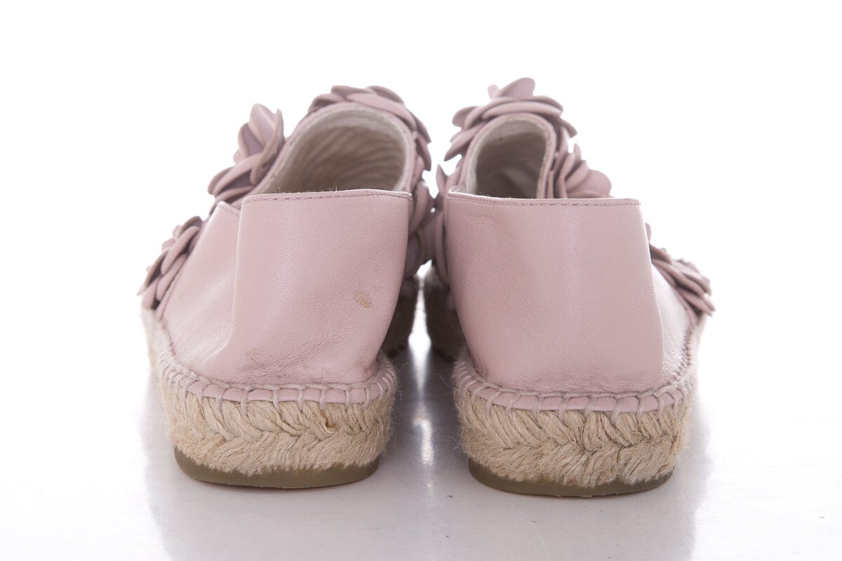 Chanel Blush Camellia Detail Espadrille SZ 41