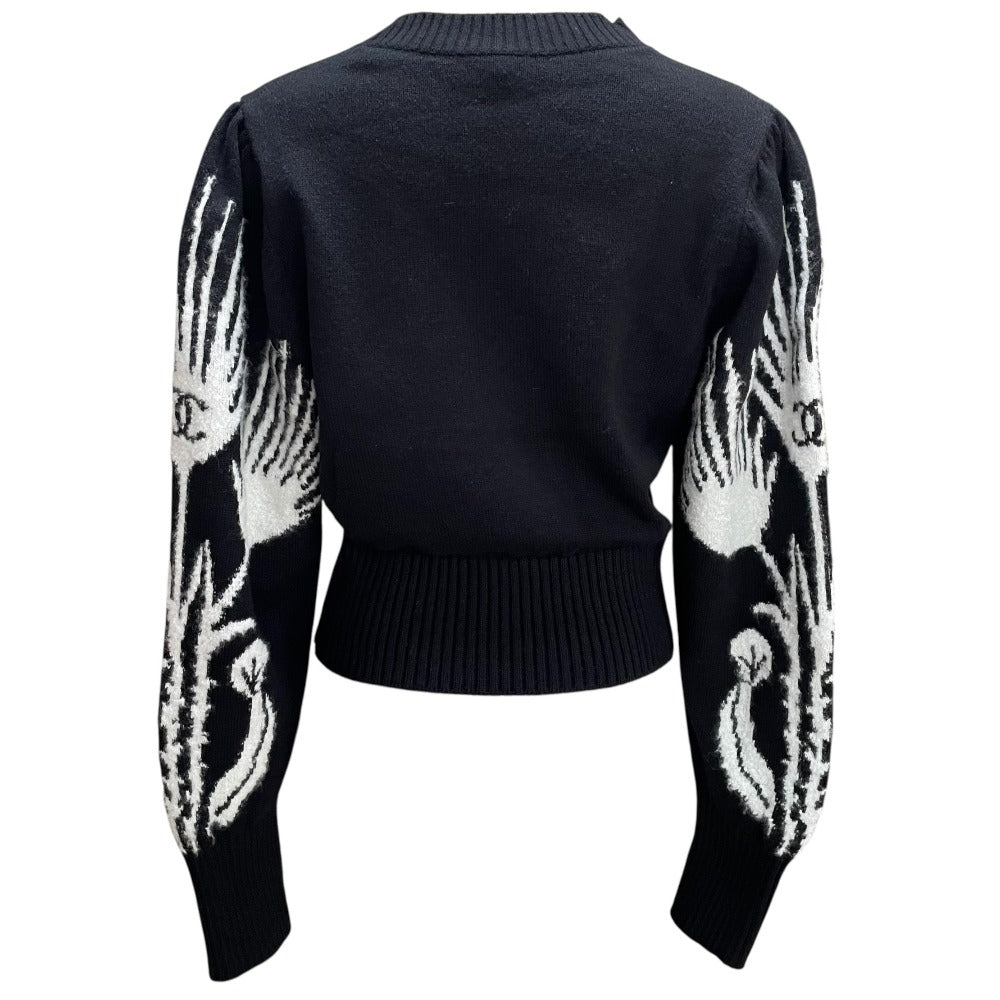 Chanel Puff Sleeve Cashmere Silk Knit
