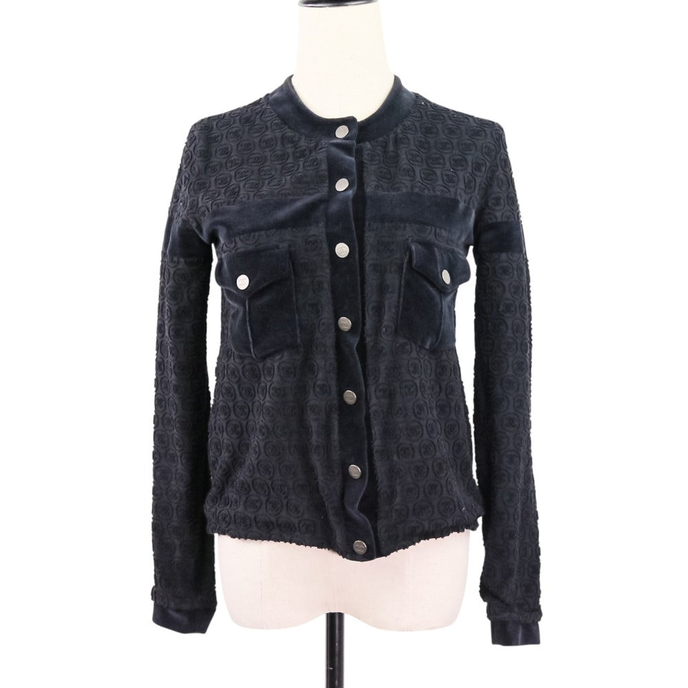 Chanel Coco Mark Pile Velour Cardigan Blouson
