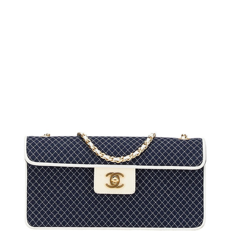 Chanel Coco Mark Quilting Canvas Patent Leather Shoulder Bag