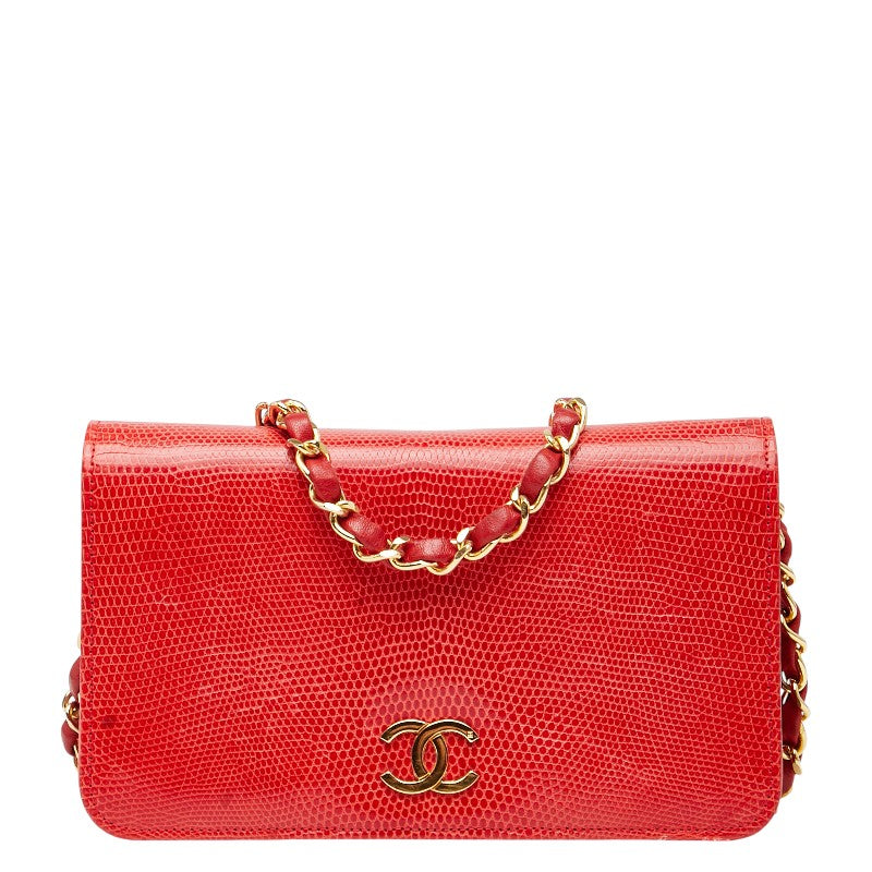 Chanel Coco Mark Lizard Chain Shoulder Bag