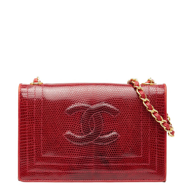 Chanel Coco Mark Lizard Chain Shoulder Bag
