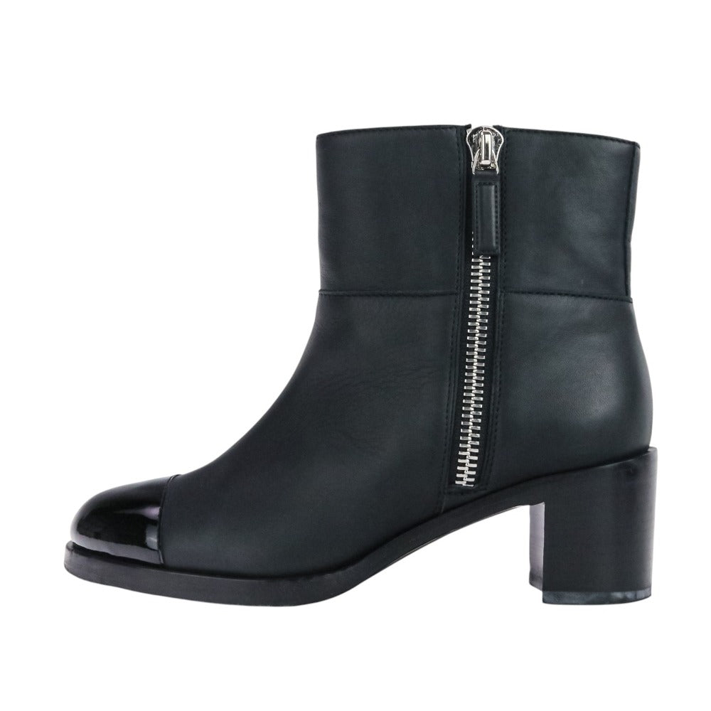 Chanel Coco Mark Patent Leather Short Boots