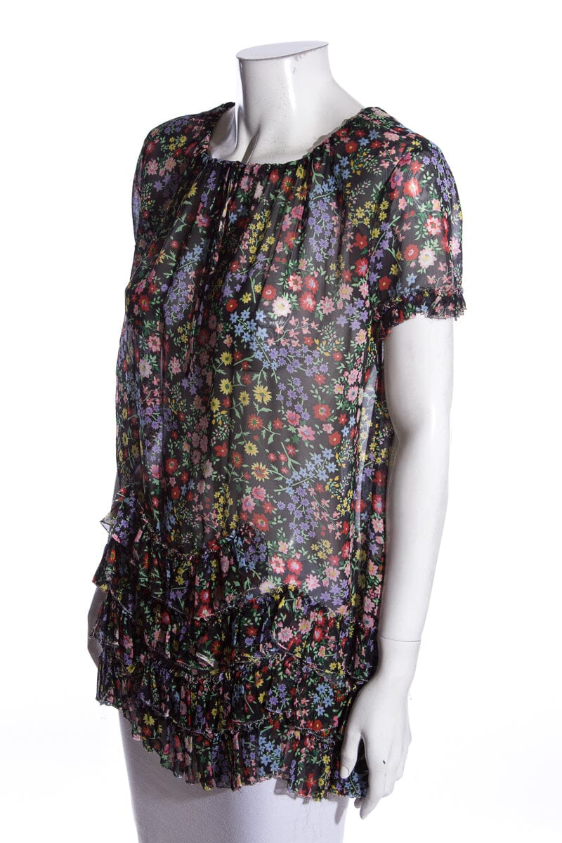 Gucci Black & Multi Floral Blo  SZ 36