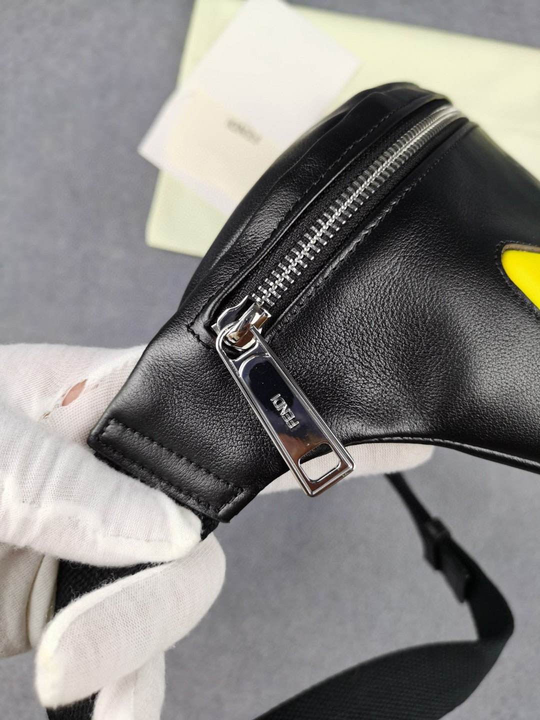 Top QualityTop Quality Little Monster Belt Bag Black/Yellow For Men, Men’s Bags 7.9in/20cm FF
