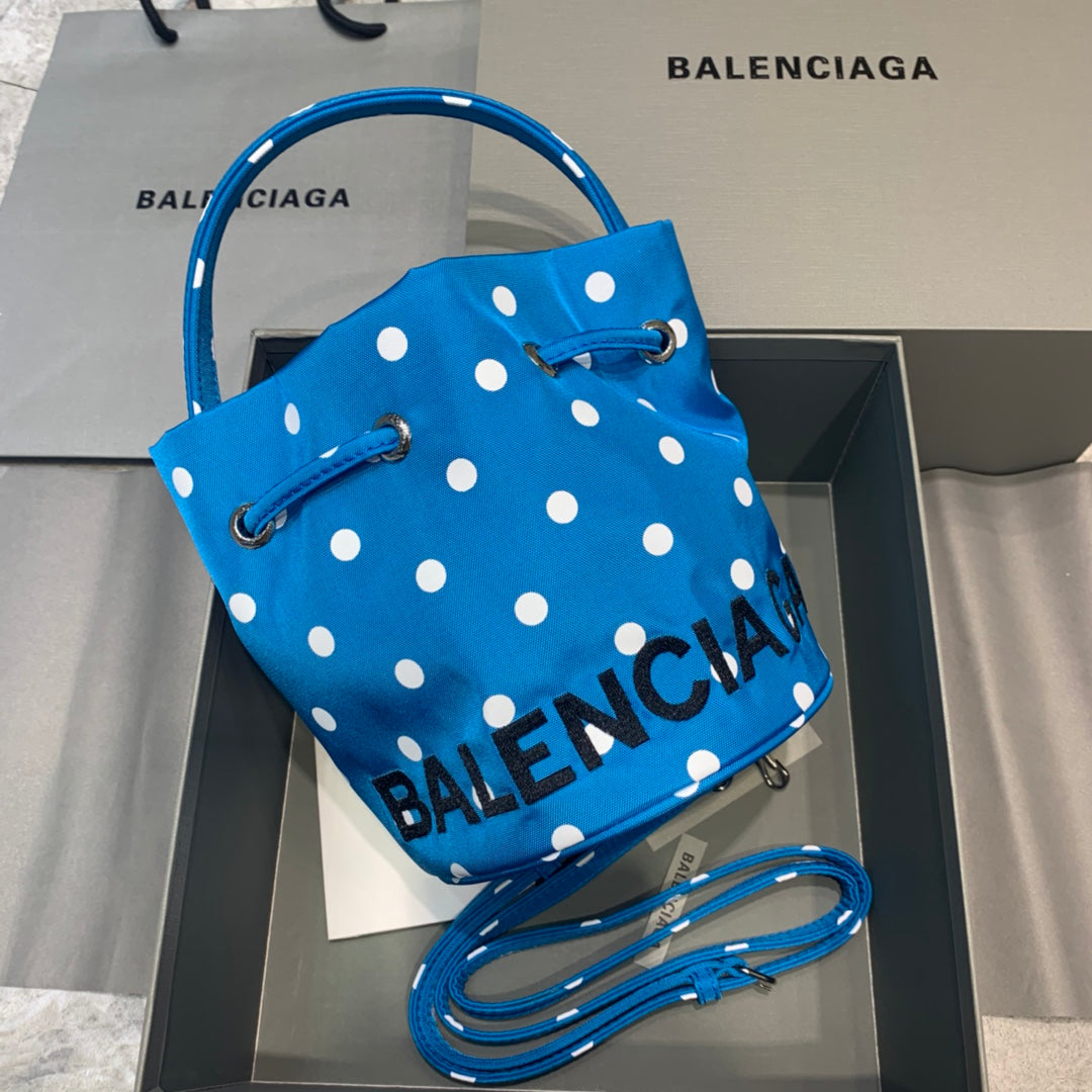Balen Le Cagole MeTop Qualityum Bucket Bag In Blue, For Women,  Bags 11.8in/30cm