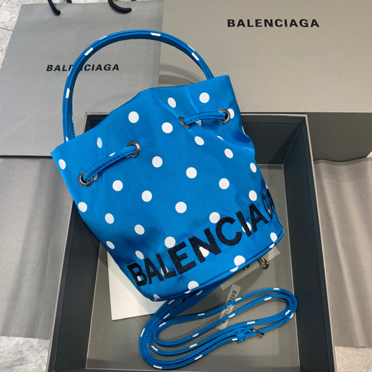 Balen Le Cagole MeTop Qualityum Bucket Bag In Blue, For Women,  Bags 11.8in/30cm