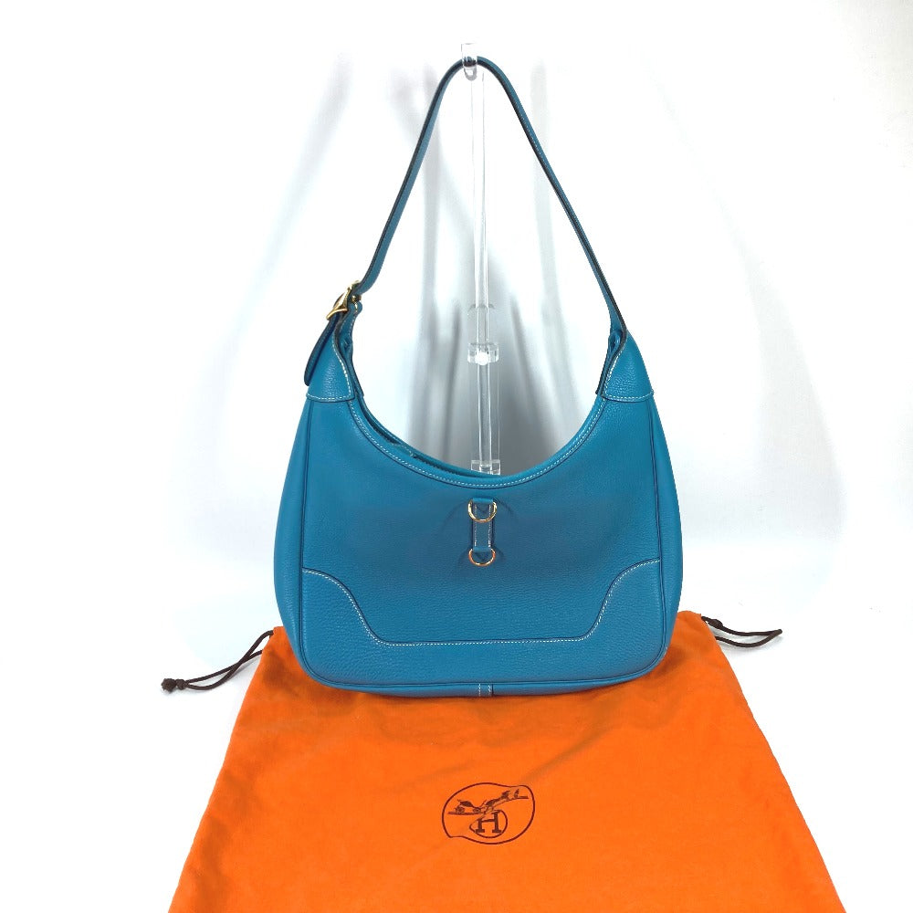 HERMES Shoulder Bag Togo blue Trim 31 Women  d