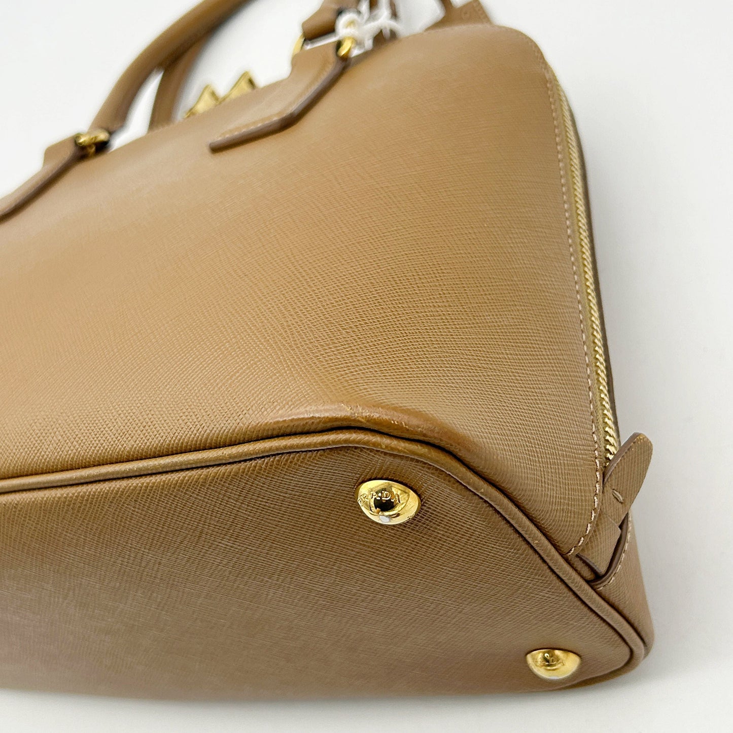 PRADA Saffiano Lux Medium Promenade Tote Caramel  LA11399