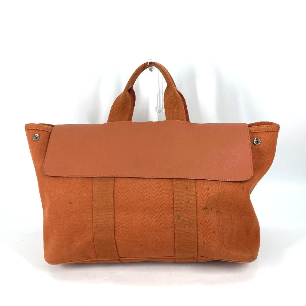 HERMES Tote Bag Canvas / Leather Orange bag handbag Valparaiso MM Women  d