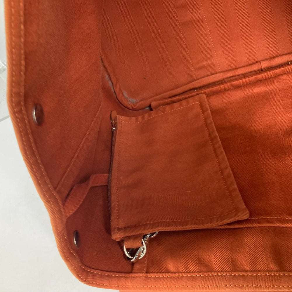 HERMES Tote Bag Canvas / Leather Orange bag handbag Valparaiso MM Women  d