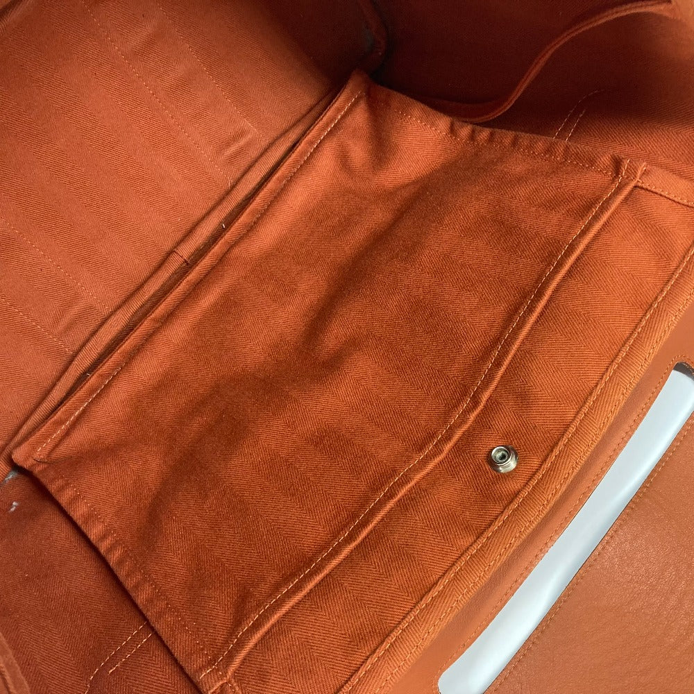 HERMES Tote Bag Canvas / Leather Orange bag handbag Valparaiso MM Women  d