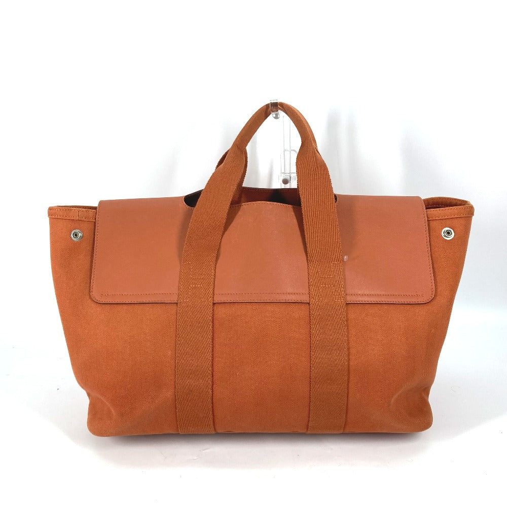 HERMES Tote Bag Canvas / Leather Orange bag handbag Valparaiso MM Women  d