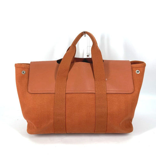 HERMES Tote Bag Canvas / Leather Orange bag handbag Valparaiso MM Women  d
