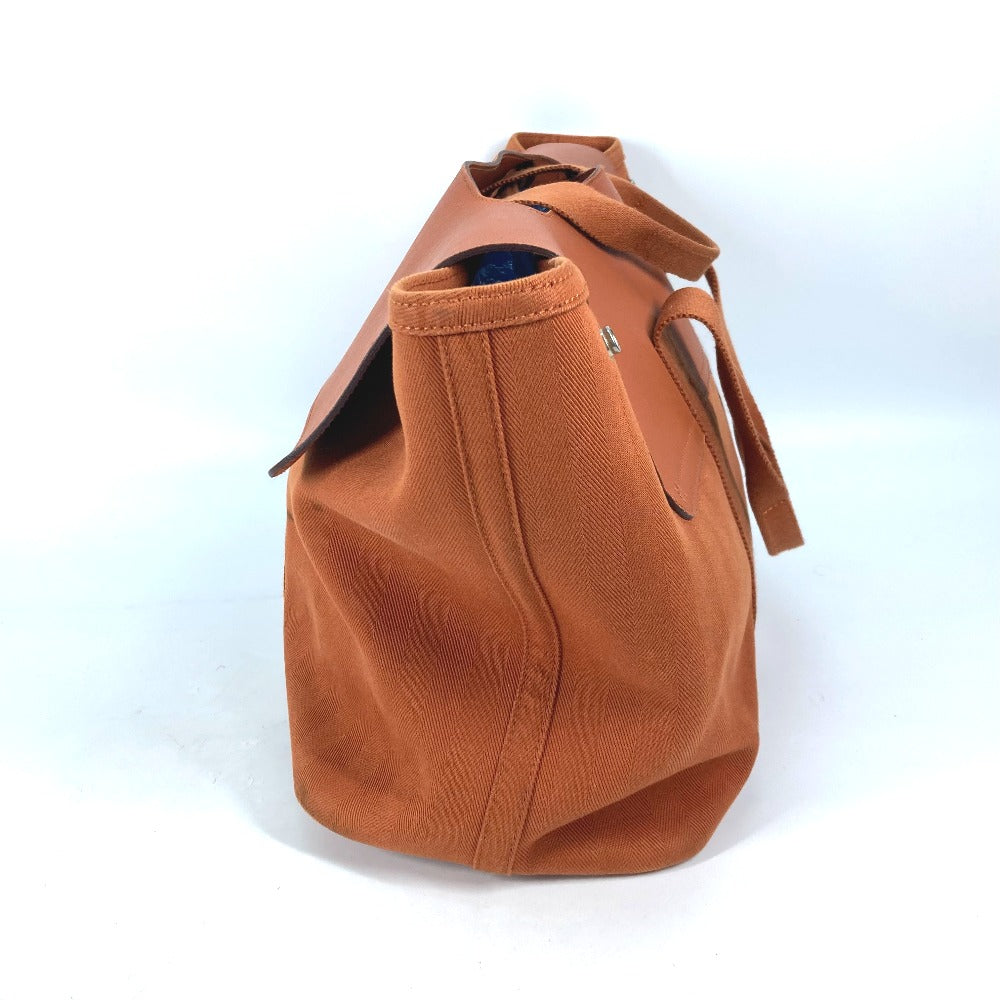 HERMES Tote Bag Canvas / Leather Orange bag handbag Valparaiso MM Women  d