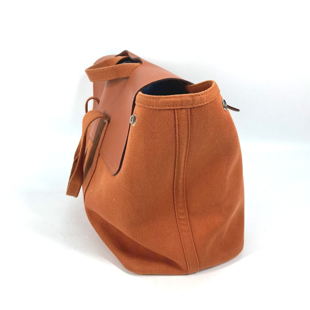 HERMES Tote Bag Canvas / Leather Orange bag handbag Valparaiso MM Women  d