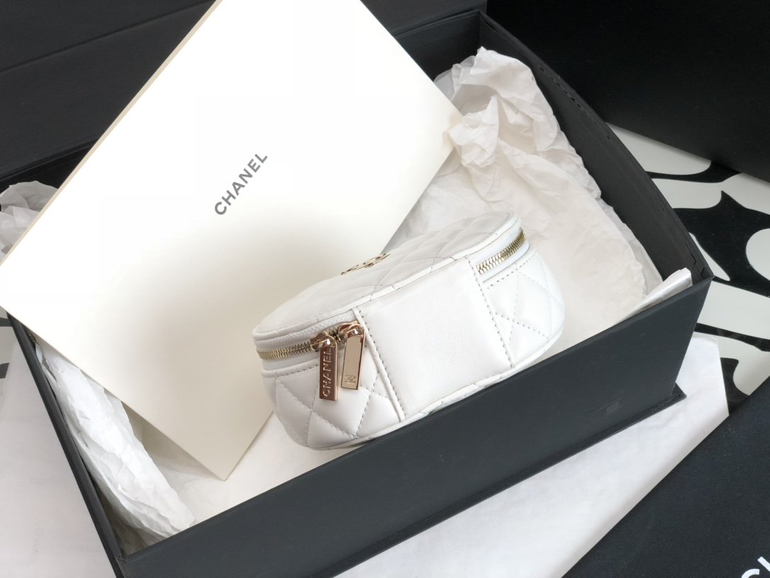 CHLVanity Case Shiny Gold White Bag For Women 9.5cm/3.7in