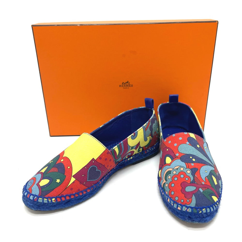 HERMES Slip-on cotton multicolor Espadrille Women 35  d