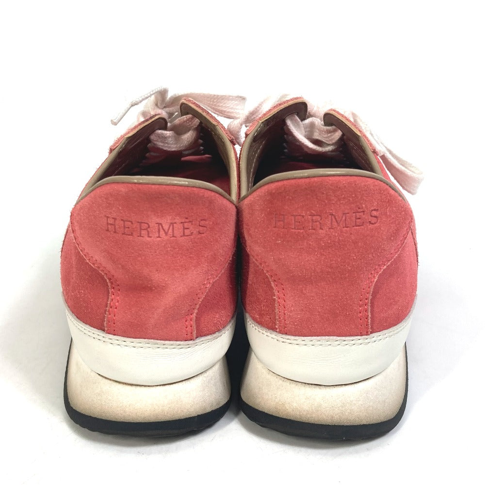 HERMES sneakers suede crimson quick shoes Women 36  d