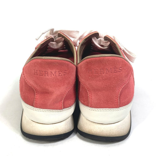 HERMES sneakers suede crimson quick shoes Women 36  d