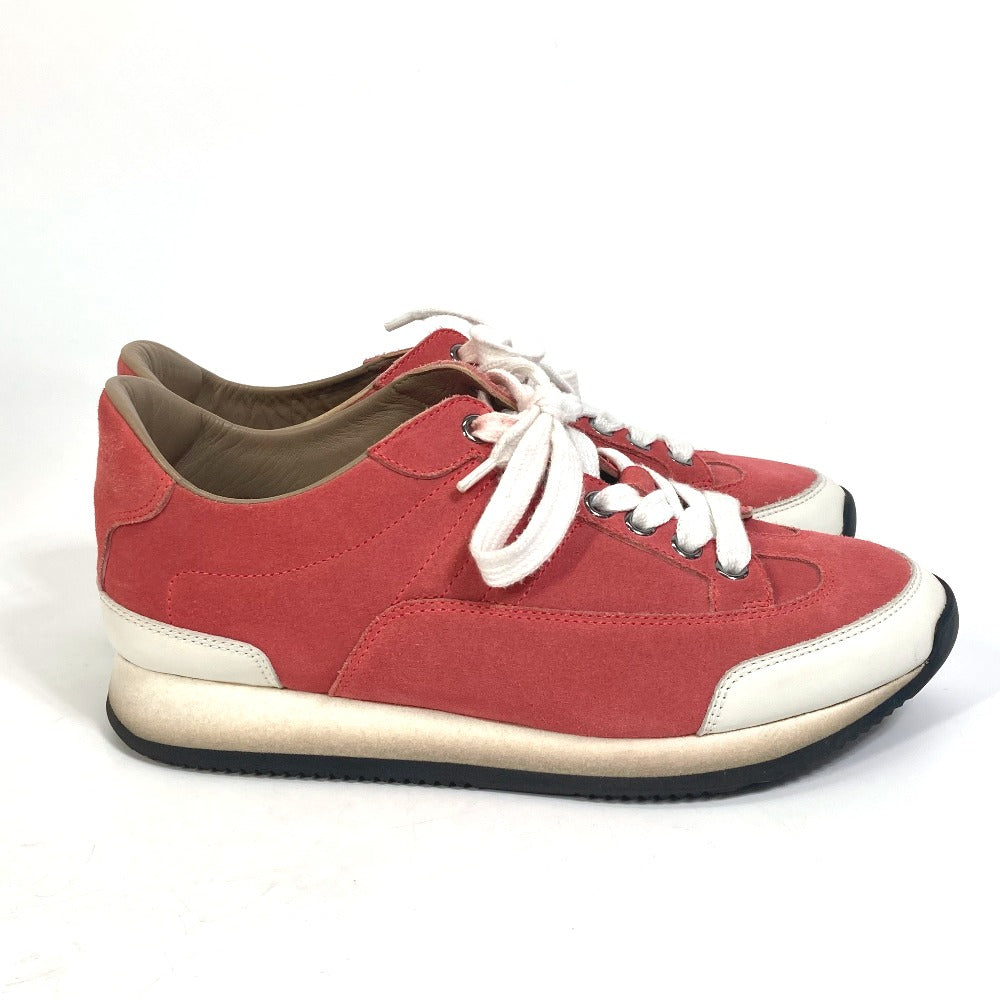 HERMES sneakers suede crimson quick shoes Women 36  d