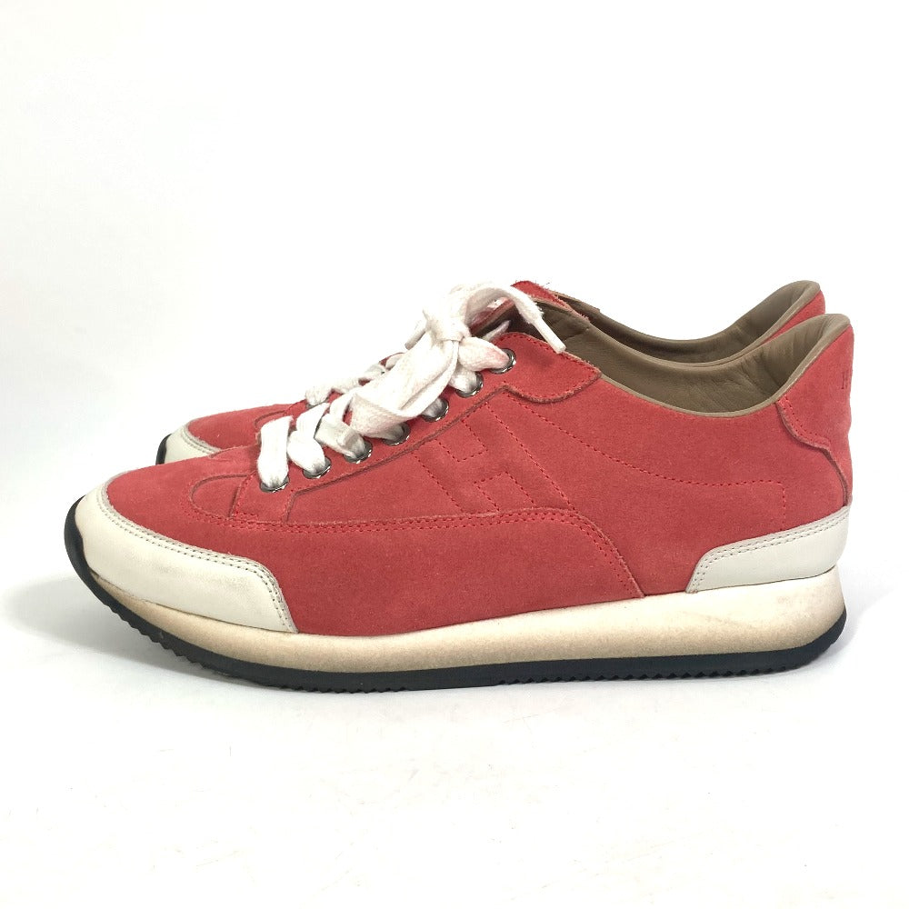 HERMES sneakers suede crimson quick shoes Women 36  d